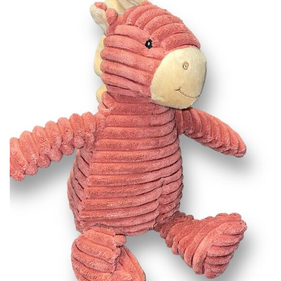Unipak Plush Horse Kordy Corduroy Ribbed Stuffed Animal Nursery Rosy Pink 13” - Picture 1 of 8